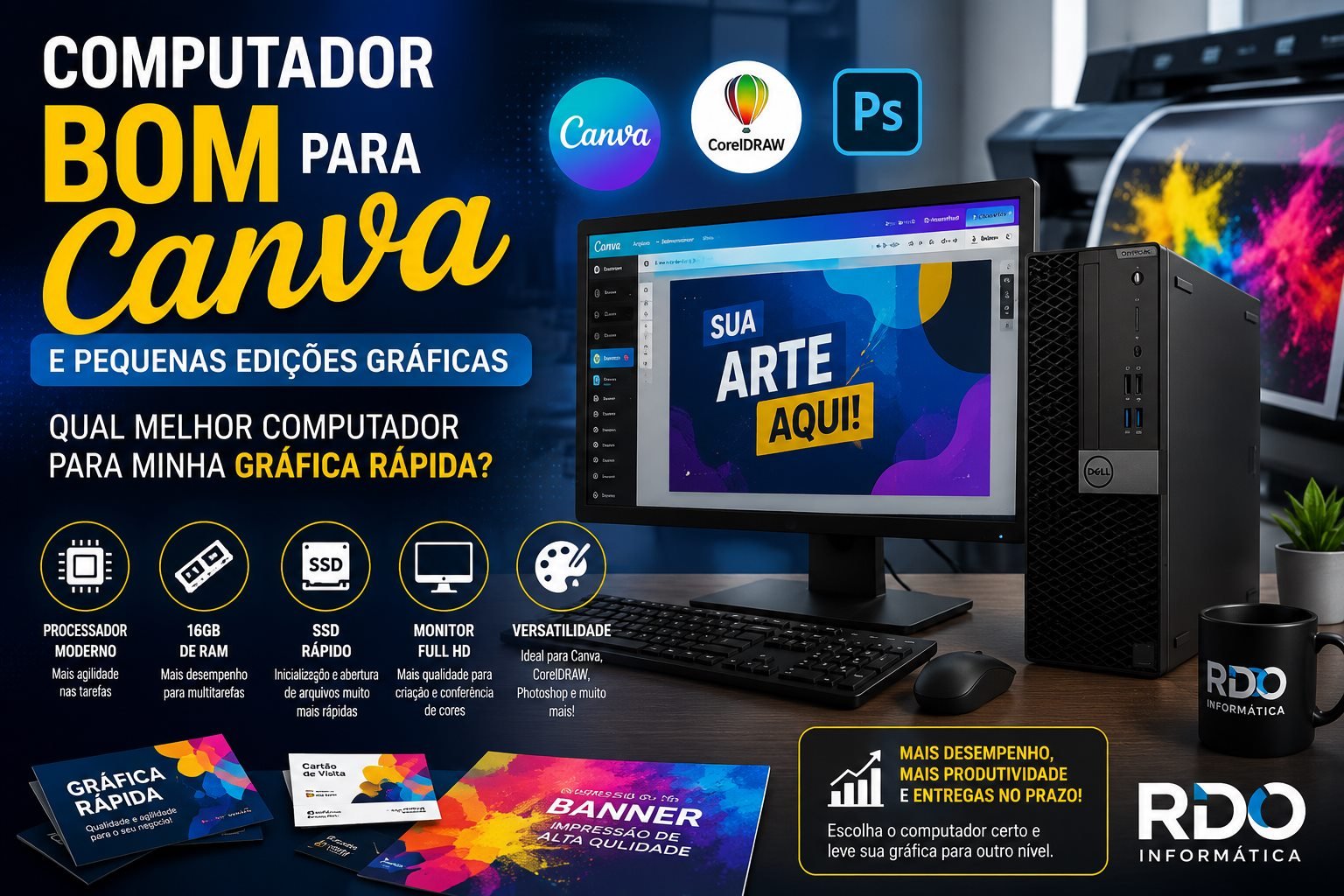 Computador bom para Canva e gráfica rápida